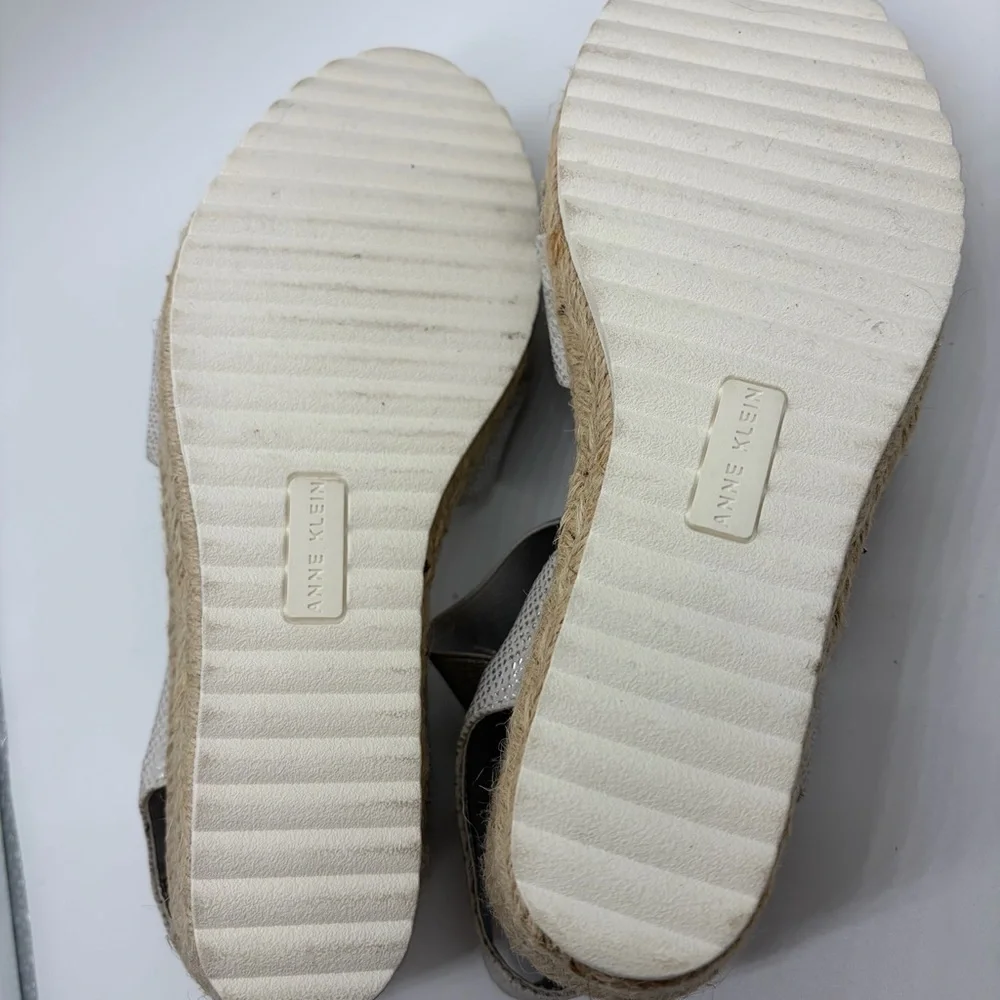 Anne Klein Silver Espadrille‎ Sandals